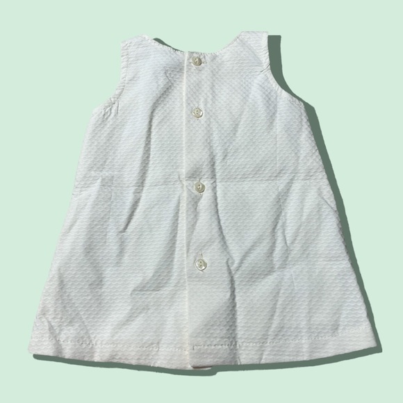 NWT Baby Confecciones Albers Cream Ribbon Floral Polka Dot Eyelet Tank Dress - Picture 2 of 7